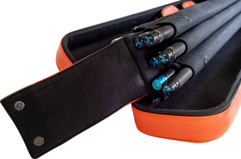 Molinari Classic Butterfly 3x6 Soft Cue Case - Orange / Light Pink
