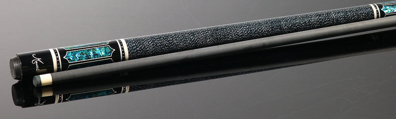 Meucci Ultra Piston 4 Ebony Stain with Abalone Points Pool Cue with Pro Carbon Shaft - UP-4MC