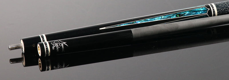 Meucci Ultra Piston 4 Ebony Stain with Abalone Points Pool Cue with Pro Carbon Shaft - UP-4MC