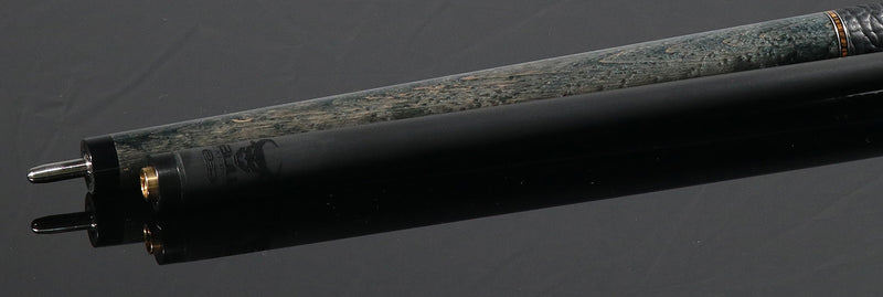 Bull Carbon Gray Birdseye Maple with Bocote Inlays Play Cue with Textured Leather Wrap