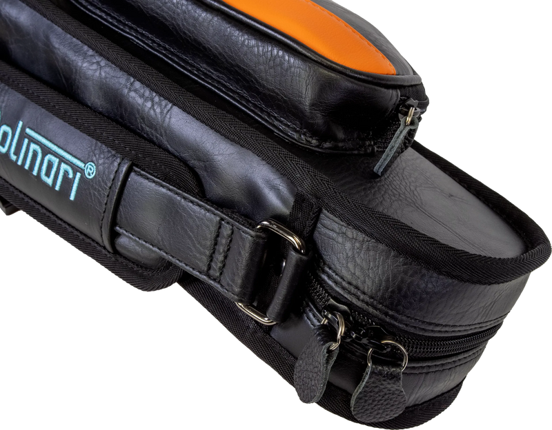 Molinari Classic Butterfly 2x4 Soft Cue Case - Black / Orange