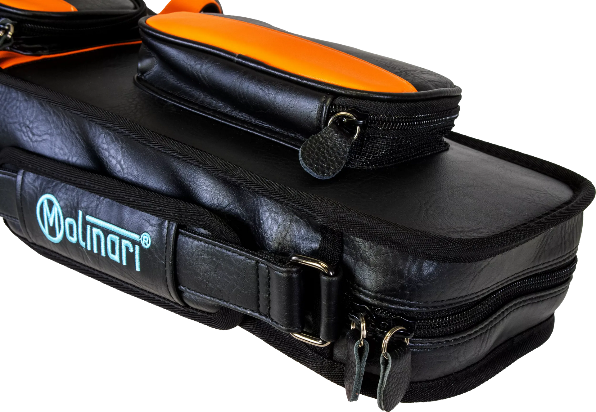 Molinari Classic Butterfly 3x6 Soft Cue Case - Black / Orange