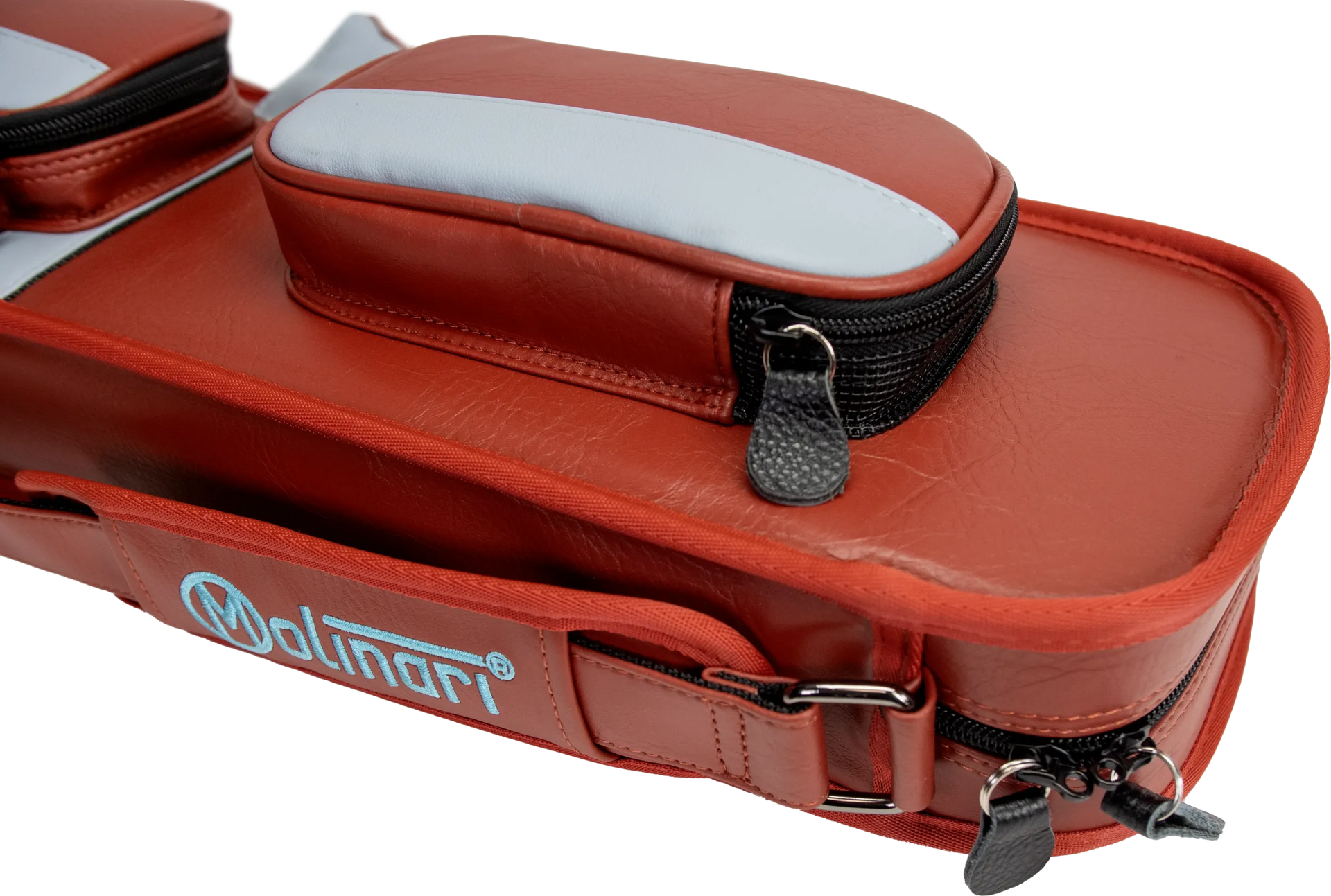 Molinari Classic Butterfly 3x6 Soft Cue Case - Brown / Light Blue