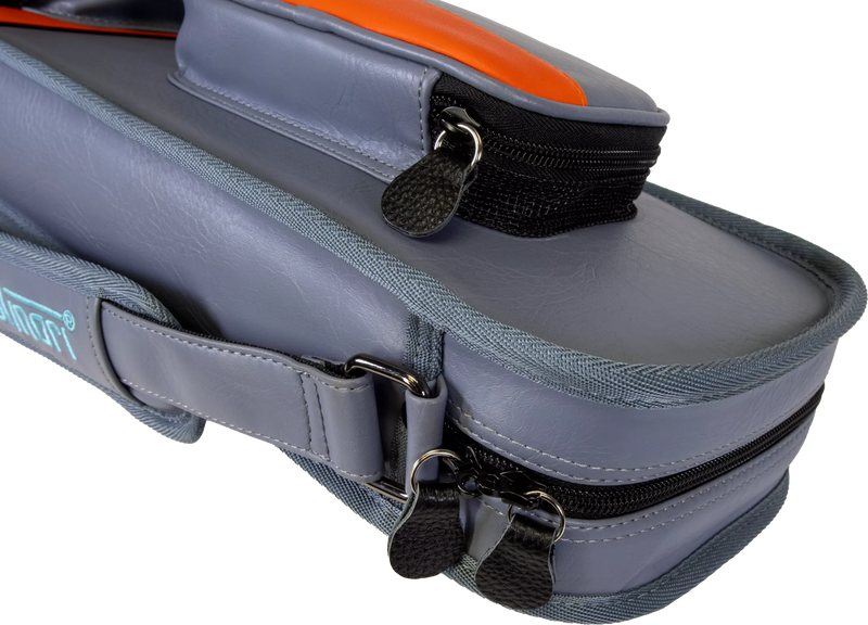 Molinari Classic Butterfly 3x6 Soft Cue Case - Gray / Orange