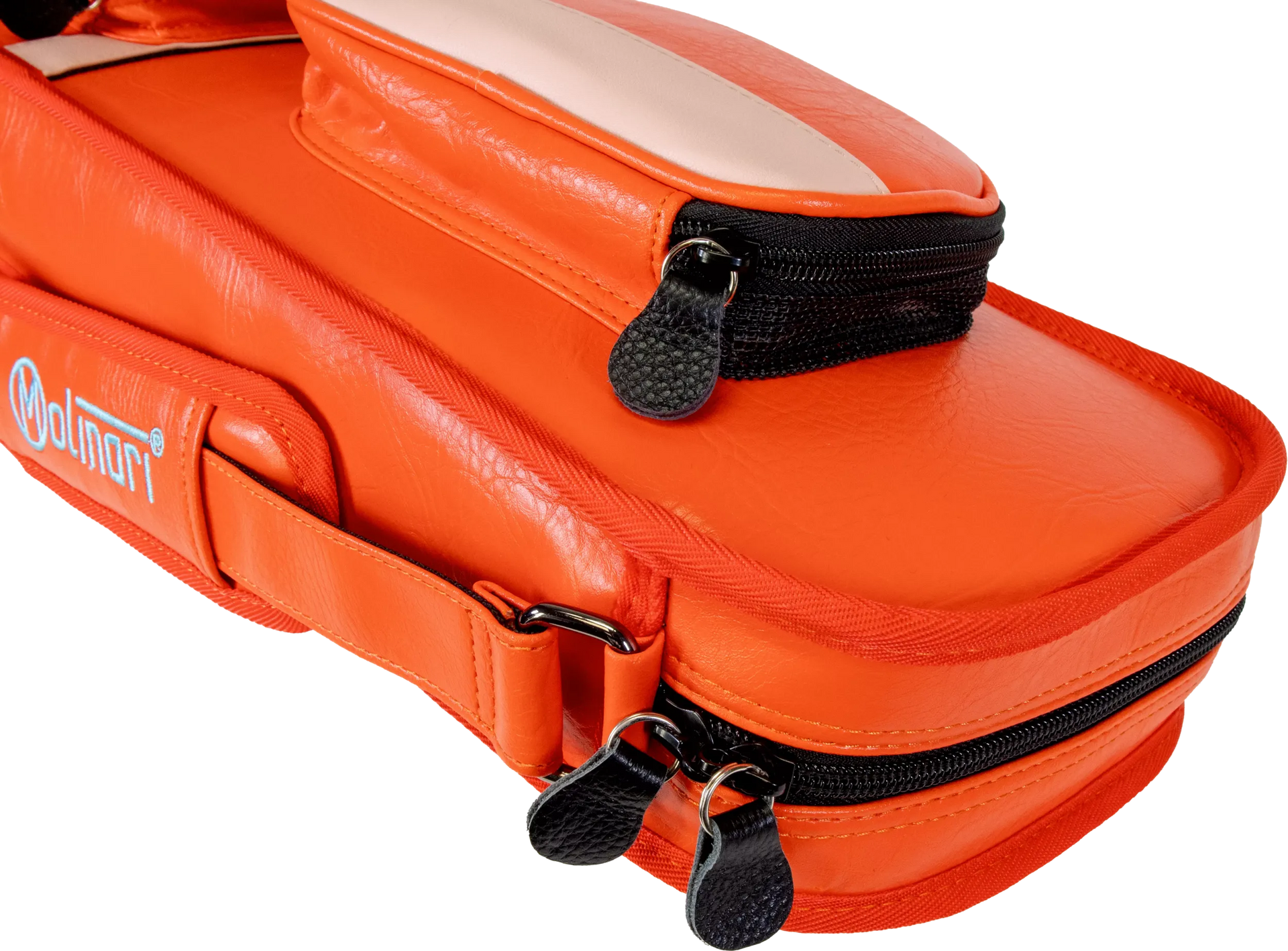 Molinari Classic Butterfly 3x6 Soft Cue Case - Orange / Light Pink