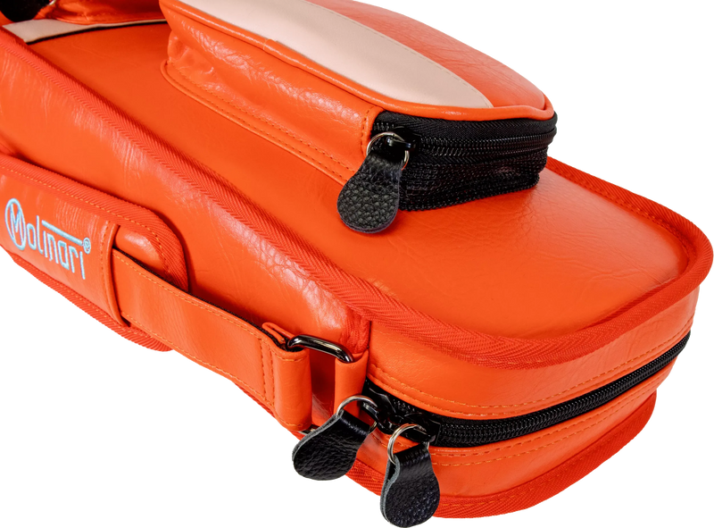 Molinari Classic Butterfly 3x6 Soft Cue Case - Orange / Light Pink