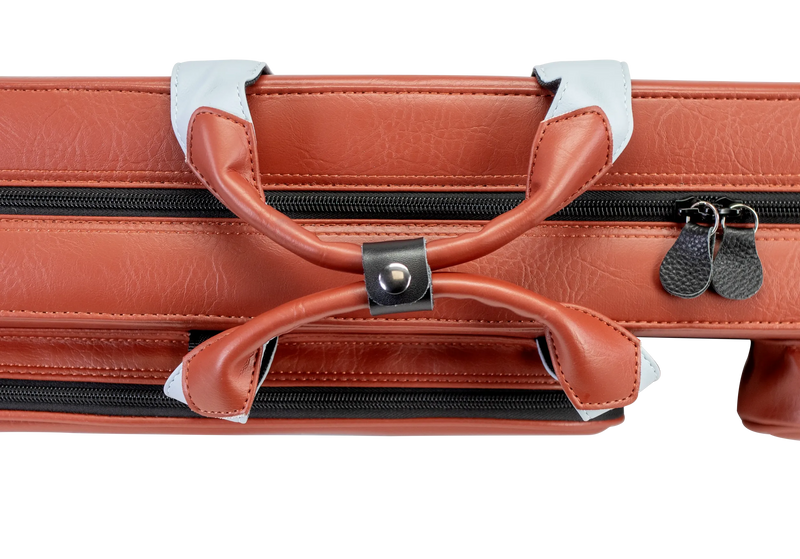 Molinari Flat Butterfly 3x6 Hard Cue Case - Brown / Light Blue