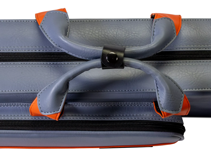 Molinari Flat Butterfly 3x6 Hard Cue Case - Gray / Orange