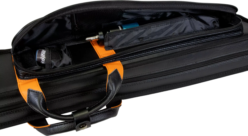 Molinari Classic Butterfly 2x4 Soft Cue Case - Black / Orange