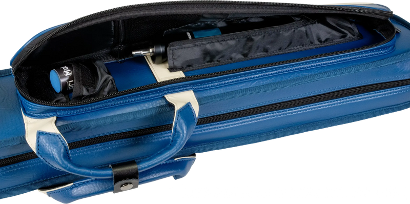 Molinari Classic Butterfly 2x4 Soft Cue Case - Blue / Beige