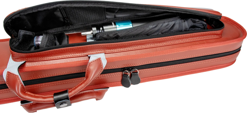 Molinari Classic Butterfly 2x4 Soft Cue Case - Brown / Light Blue