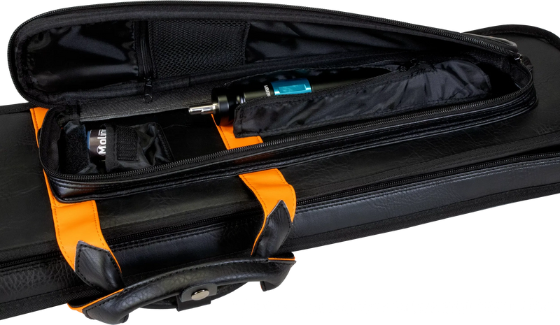 Molinari Classic Butterfly 3x6 Soft Cue Case - Black / Orange