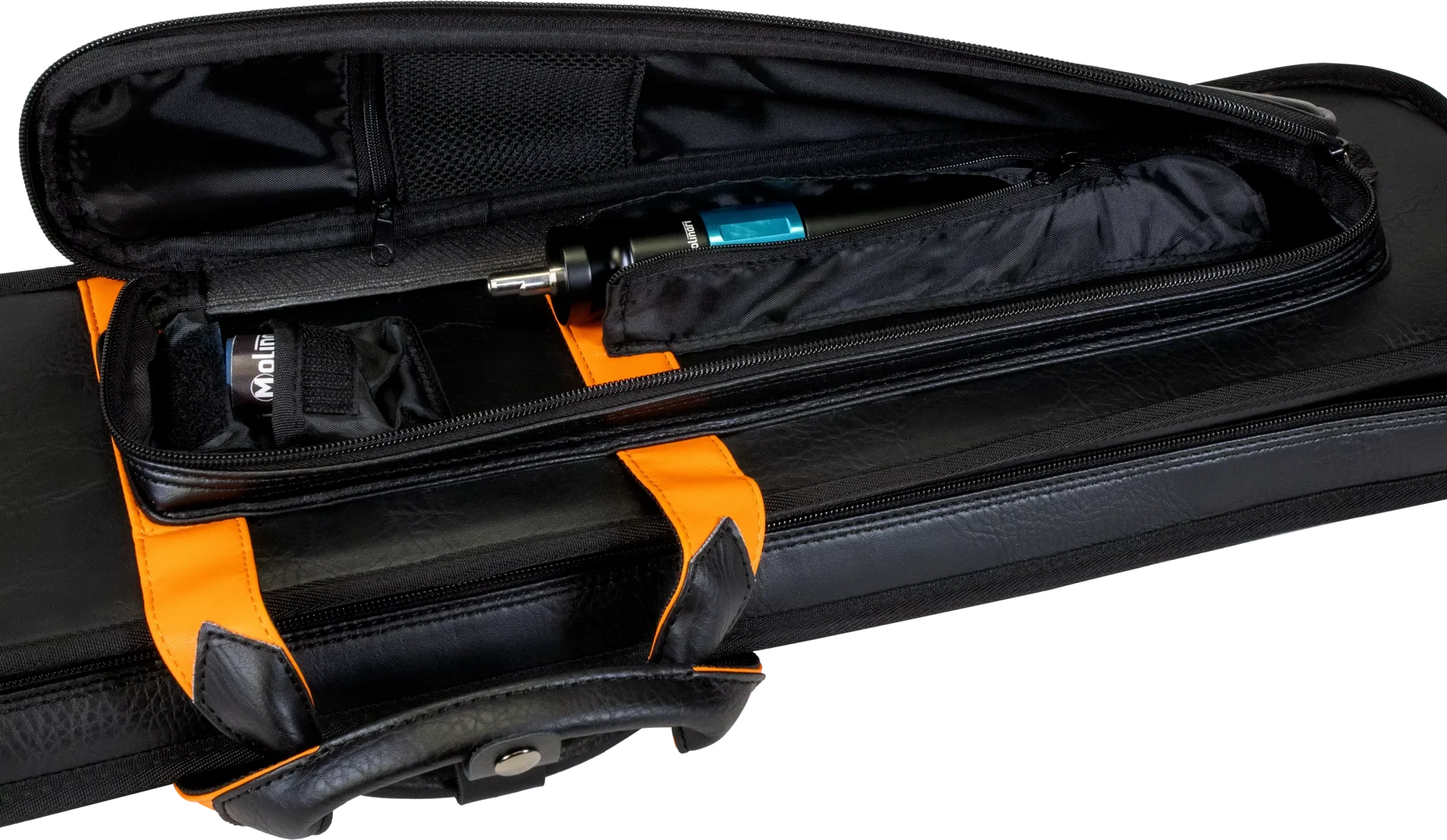 Molinari Classic Butterfly 3x6 Soft Cue Case - Black / Orange