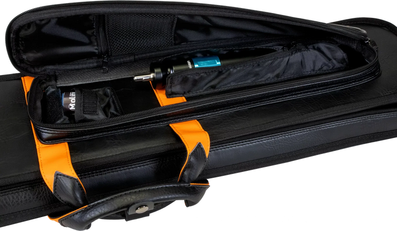 Molinari Classic Butterfly 3x6 Soft Cue Case - Black / Orange