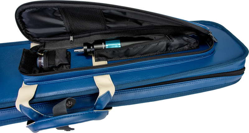 Molinari Classic Butterfly 3x6 Soft Cue Case - Blue / Biege
