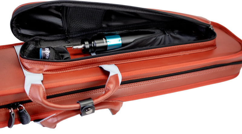 Molinari Classic Butterfly 3x6 Soft Cue Case - Brown / Light Blue