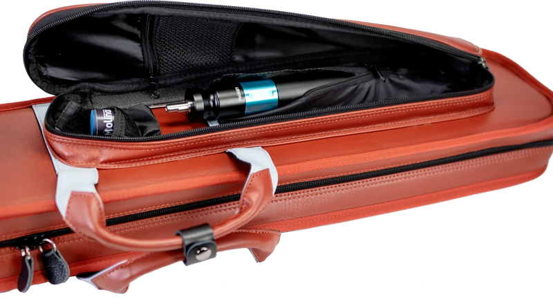 Molinari Classic Butterfly 3x6 Soft Cue Case - Brown / Light Blue