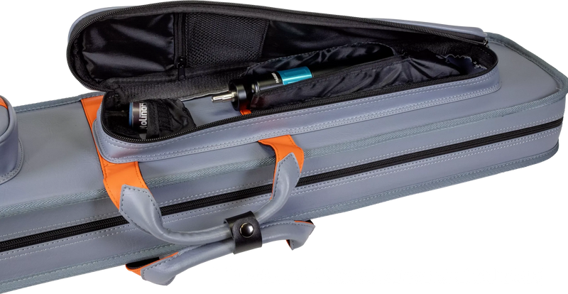 Molinari Classic Butterfly 3x6 Soft Cue Case - Gray / Orange