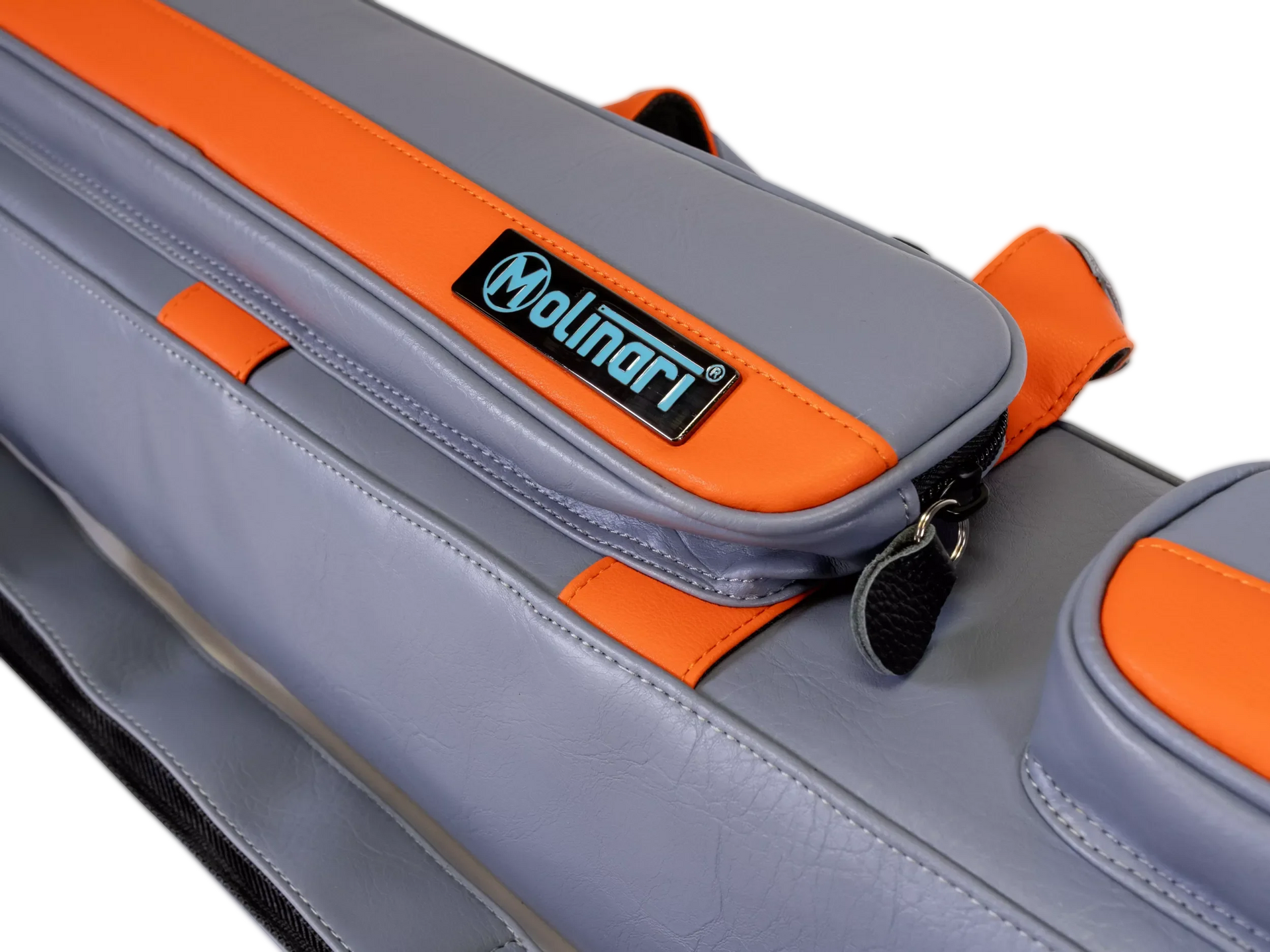 Molinari Flat Butterfly 2x4 Soft Cue Case - Gray / Orange