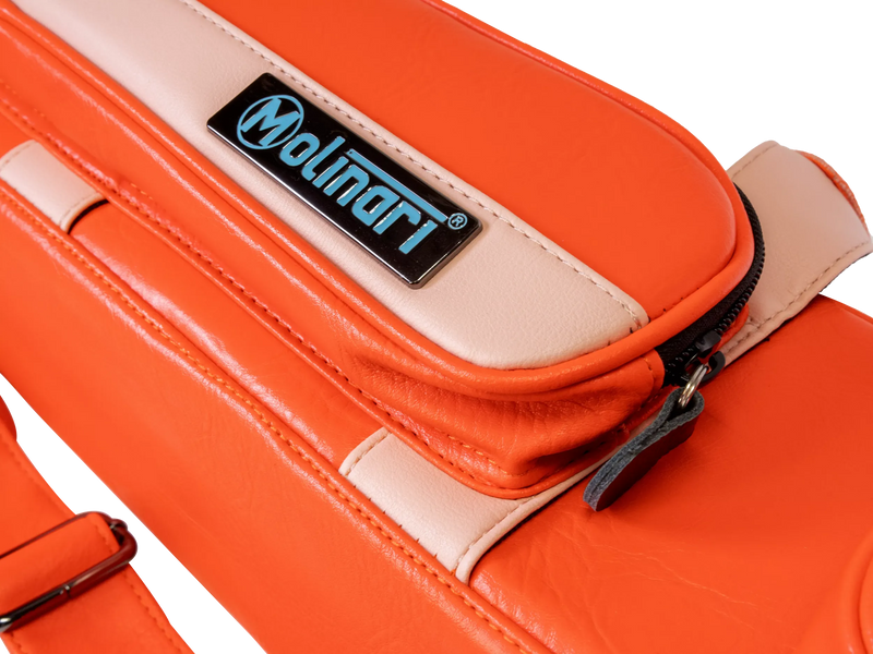 Molinari Flat Butterfly 2x4 Soft Cue Case - Orange / Light Pink