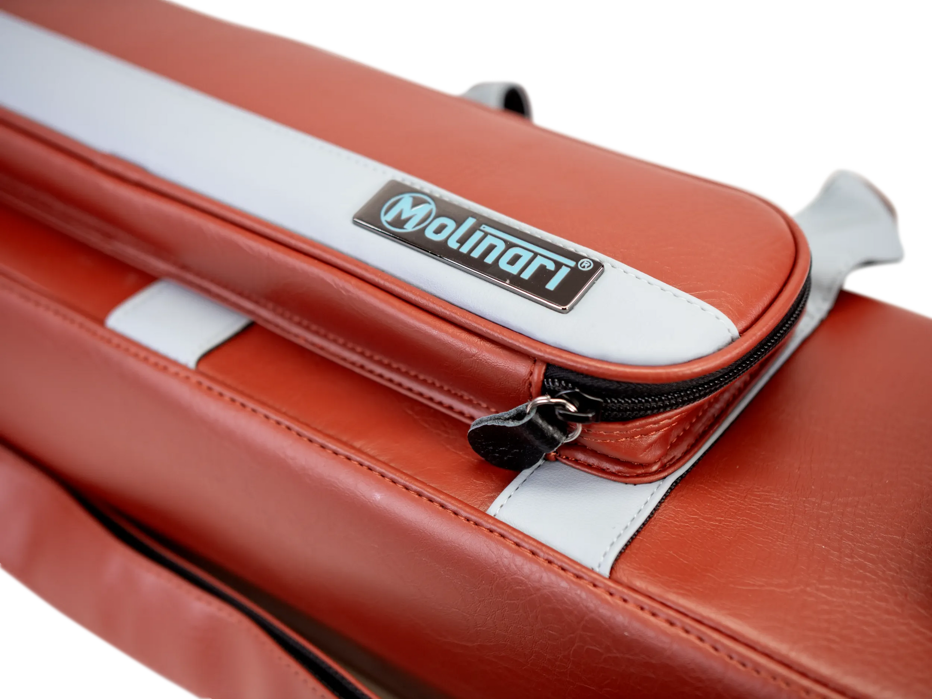 Molinari Flat Butterfly 3x6 Hard Cue Case - Brown / Light Blue