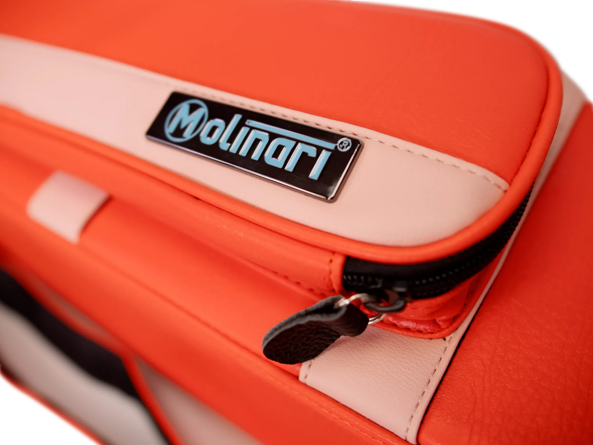Molinari Classic Butterfly 3x6 Soft Cue Case - Orange / Light Pink