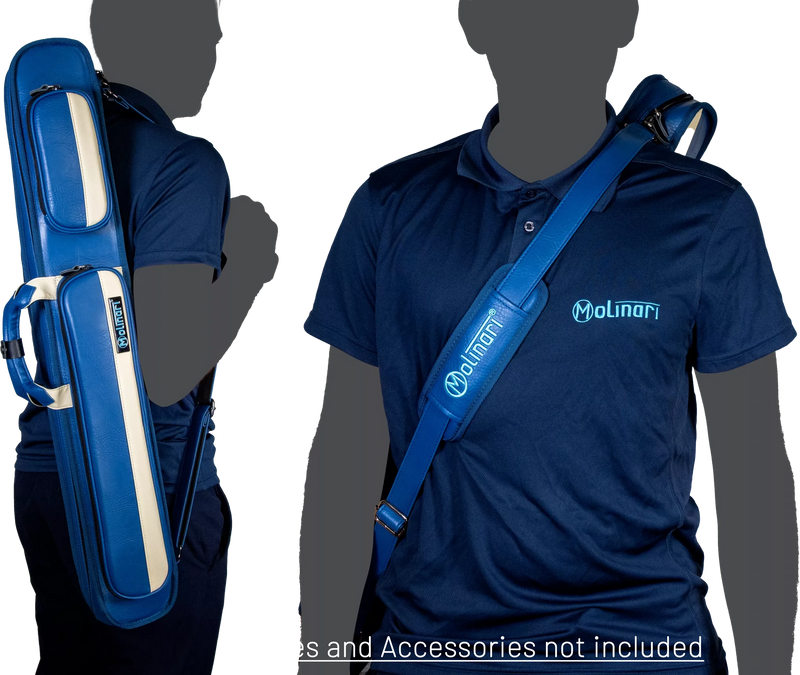Molinari Classic Butterfly 2x4 Soft Cue Case - Blue / Beige