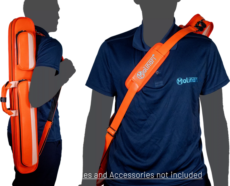 Molinari Classic Butterfly2x4 Soft Cue Case - Orange / Light Pink