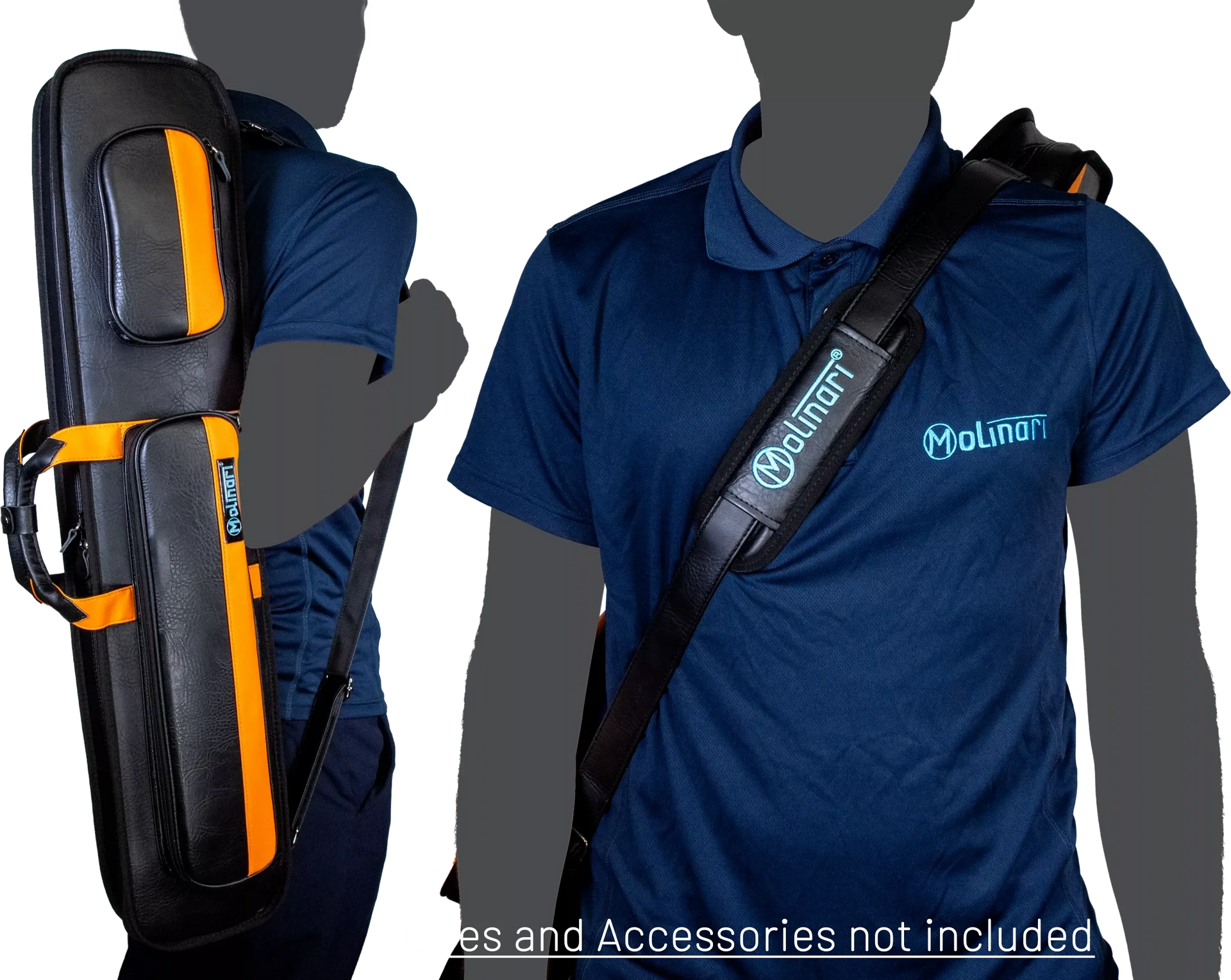 Molinari Classic Butterfly 3x6 Soft Cue Case - Black / Orange