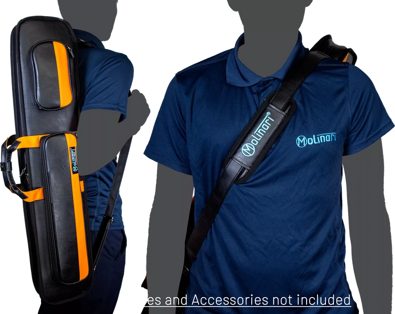 Molinari Classic Butterfly 3x6 Soft Cue Case - Black / Orange