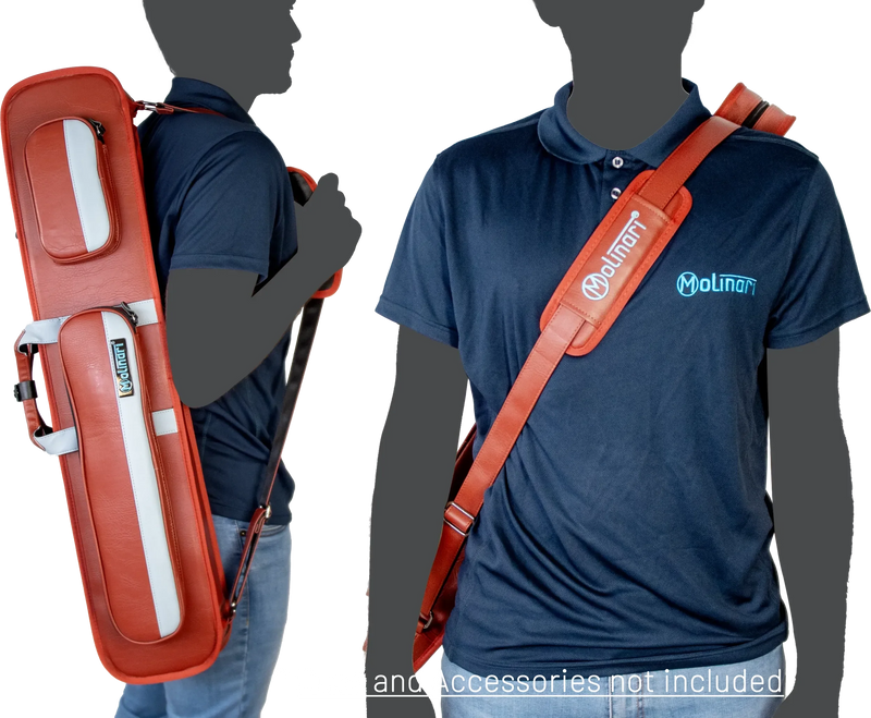 Molinari Classic Butterfly 3x6 Soft Cue Case - Brown / Light Blue