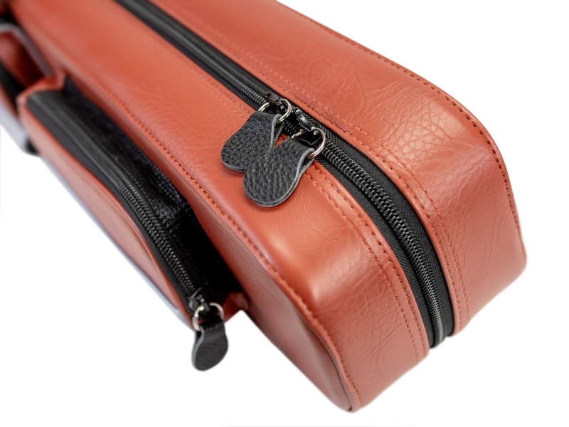 Molinari Flat Butterfly 2x4 Soft Cue Case - Brown / Light Blue