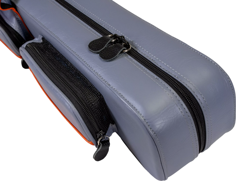 Molinari Flat Butterfly 2x4 Soft Cue Case - Gray / Orange