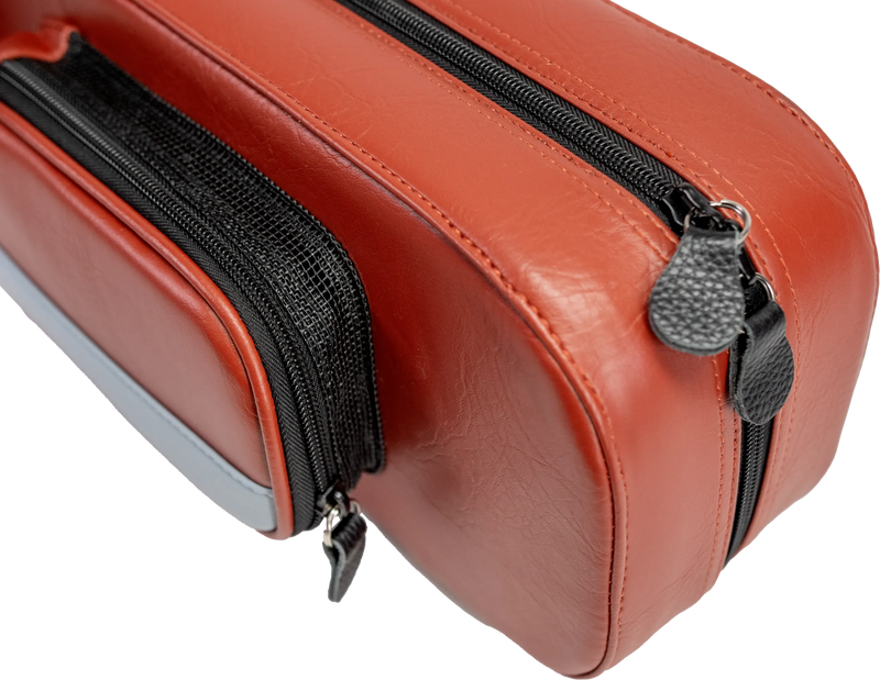Molinari Flat Butterfly 3x6 Hard Cue Case - Brown / Light Blue