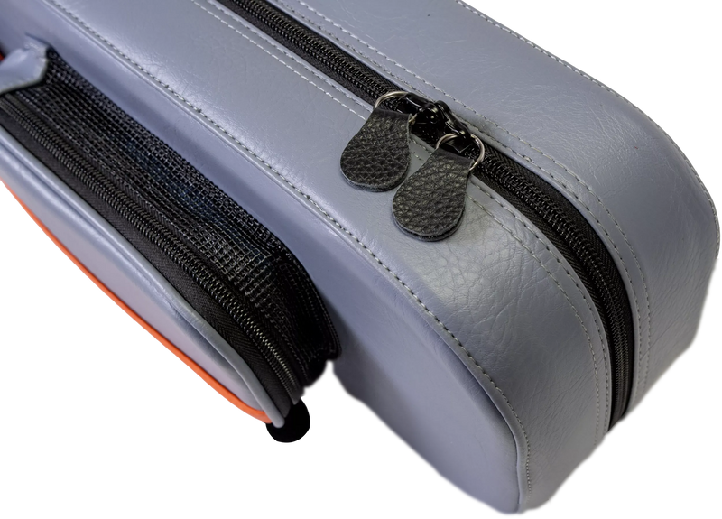 Molinari Flat Butterfly 3x6 Hard Cue Case - Gray / Orange