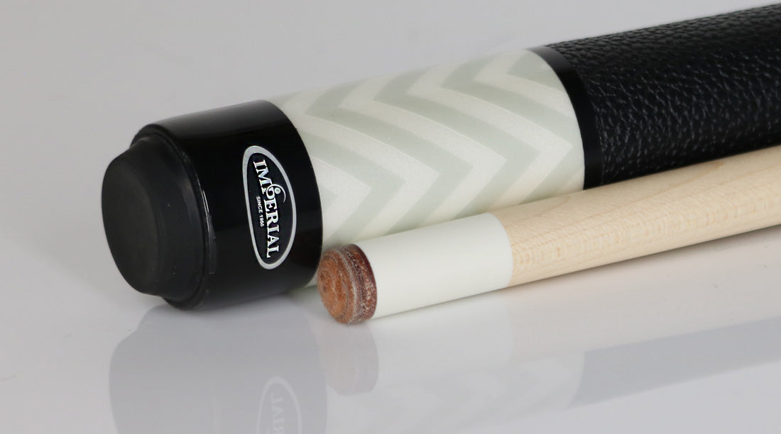 Imperial 13-790 Chevron Series Pool Cue - White with Leatherette Wrap