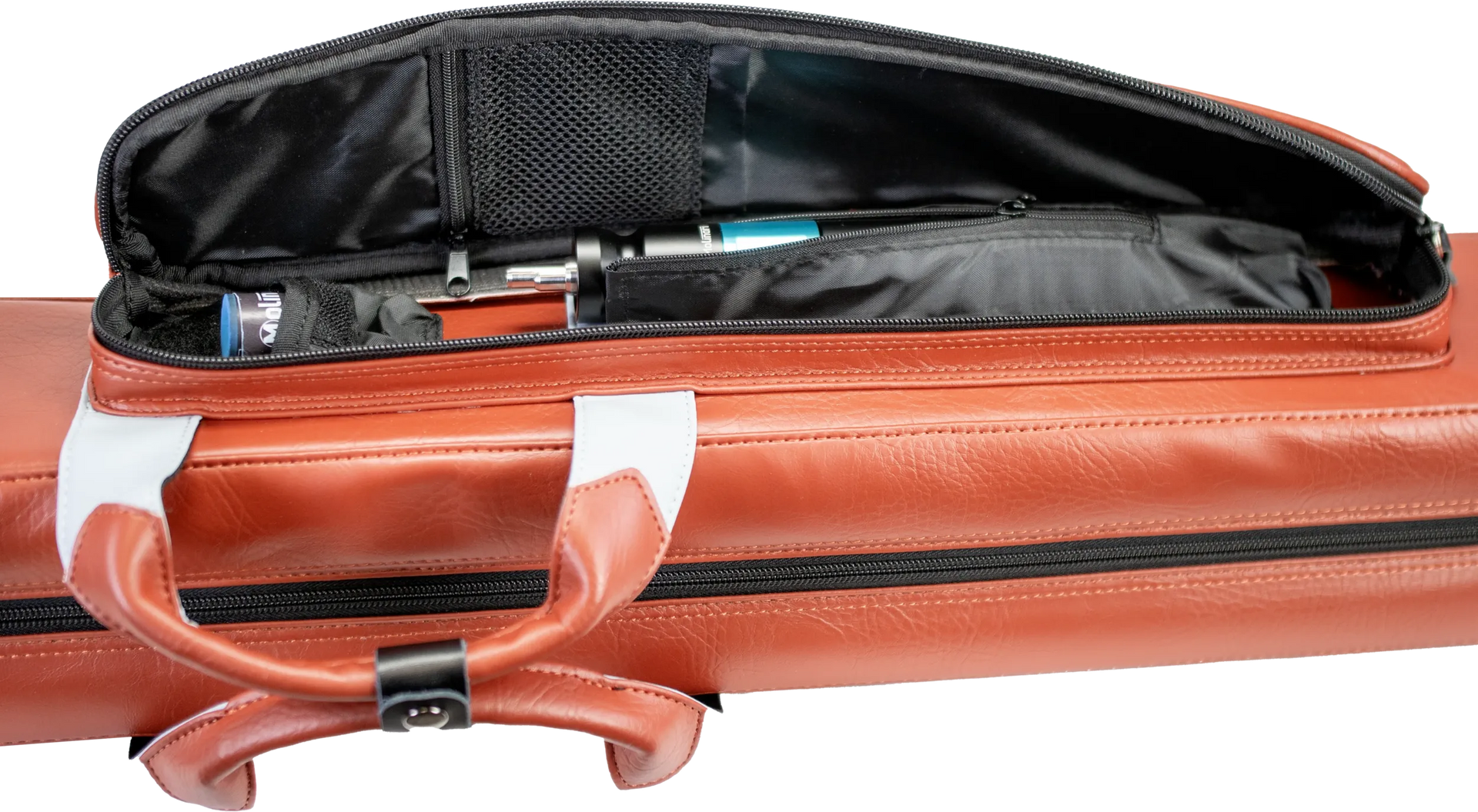 Molinari Flat Butterfly 2x4 Soft Cue Case - Brown / Light Blue