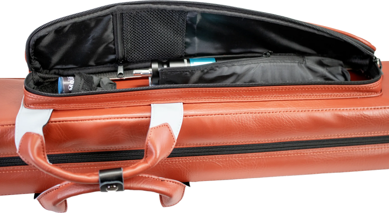Molinari Flat Butterfly 2x4 Soft Cue Case - Brown / Light Blue