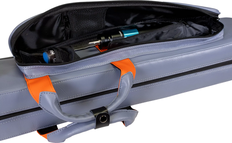 Molinari Flat Butterfly 2x4 Soft Cue Case - Gray / Orange