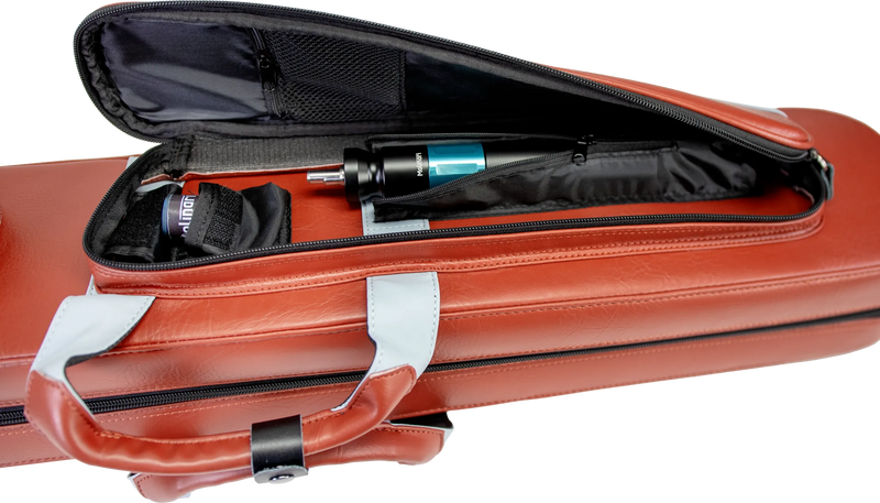 Molinari Flat Butterfly 3x6 Hard Cue Case - Brown / Light Blue