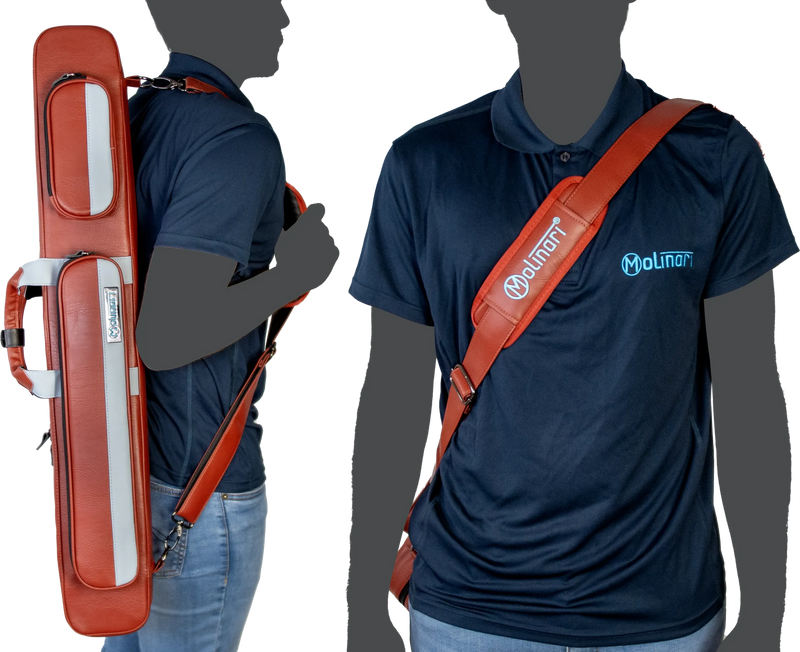 Molinari Flat Butterfly 2x4 Soft Cue Case - Brown / Light Blue