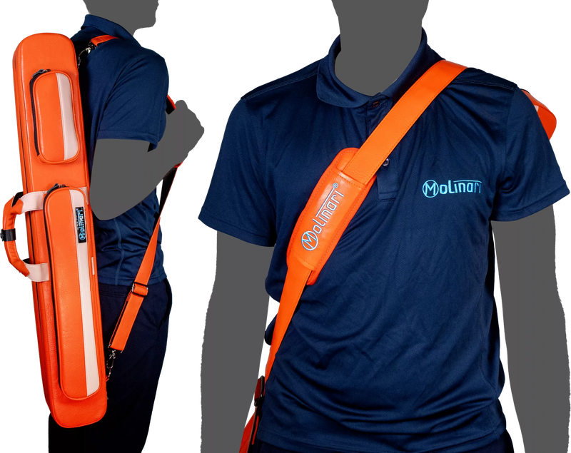 Molinari Flat Butterfly 2x4 Soft Cue Case - Orange / Light Pink