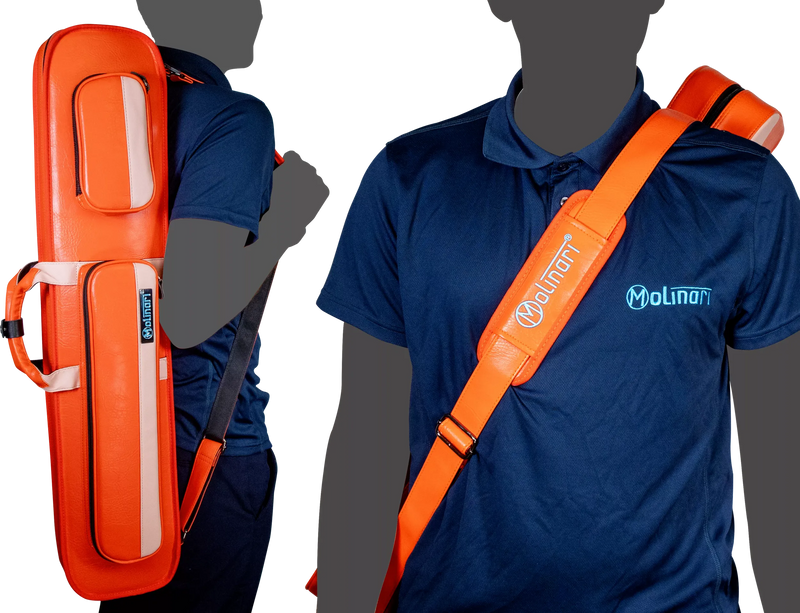 Molinari Classic Butterfly 3x6 Soft Cue Case - Orange / Light Pink