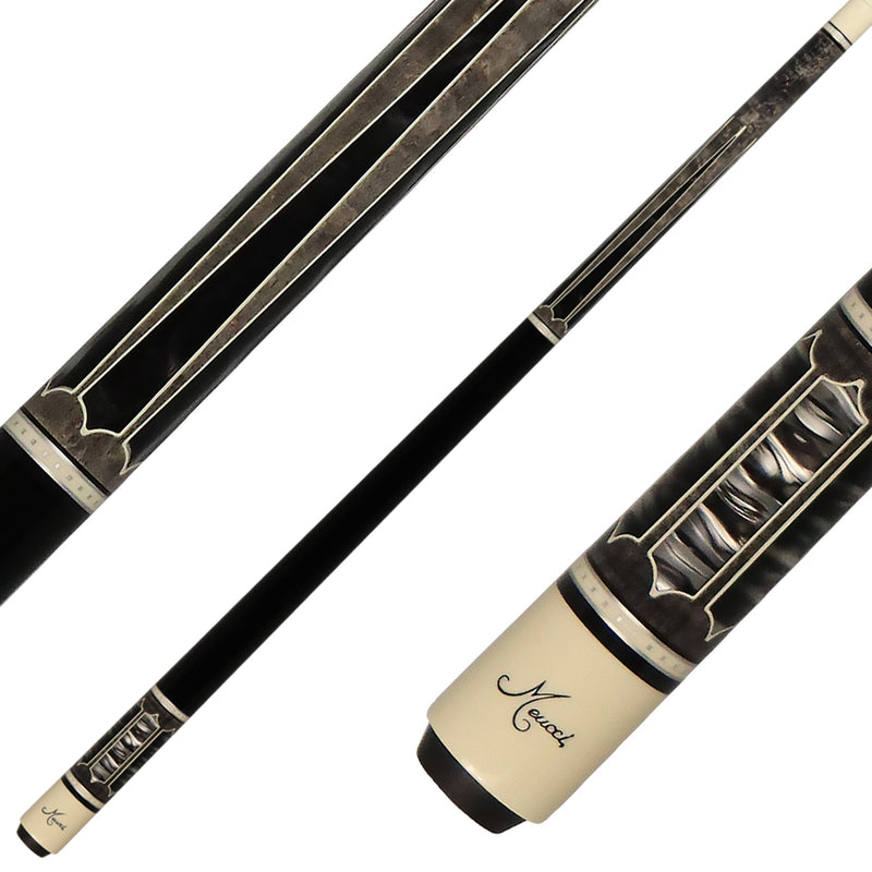 Meucci Century Series 2020GYBKBKP Pool Cue - Gray with Black Pearl and Black Wrap with Pro Shaft