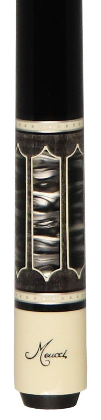 Meucci Century Series 2020GYBKBKP Pool Cue - Gray with Black Pearl and Black Wrap with Pro Shaft