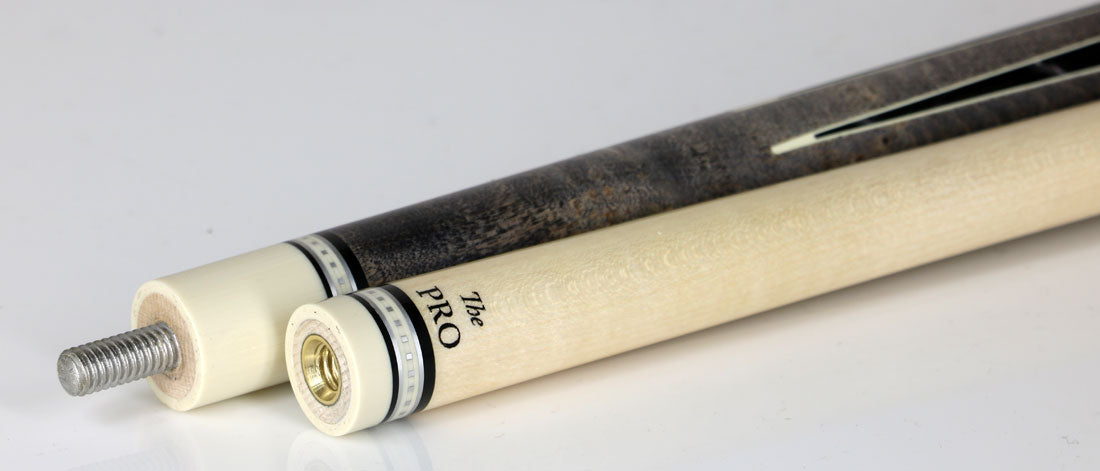 Meucci Century Series 2020GYBKBKWHP Pool Cue - Gray - Black Pearl - Black/White Wrap with Pro Shaft