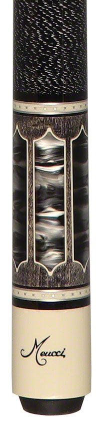 Meucci Century Series 2020GYBKBKWHP Pool Cue - Gray - Black Pearl - Black/White Wrap with Pro Shaft