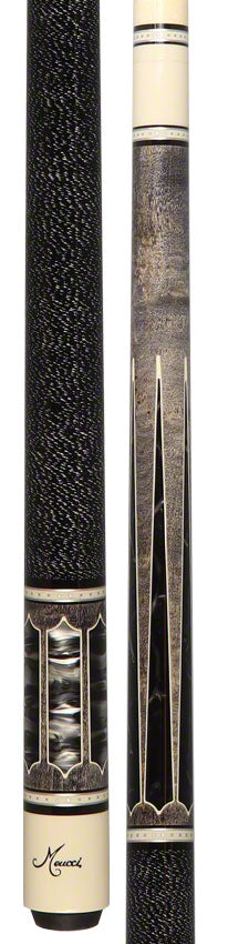 Meucci Century Series 2020GYBKBKWHP Pool Cue - Gray - Black Pearl - Black/White Wrap with Pro Shaft