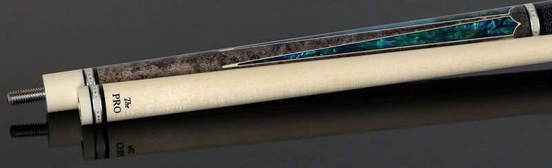 Meucci Century Series 2020GYBLBKWHP Pool Cue - Gray - Blue Pearl - Black/White Wrap with Pro Shaft