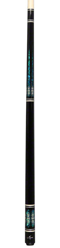 Meucci Century Series 2103BKTURBKP Pool Cue - Black - Turq Pearl - Black Wrap Pool Cue with Pro Shaft